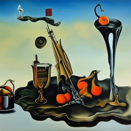 Surreal Kitchen Meltdown: Cezanne and Dali Inspired