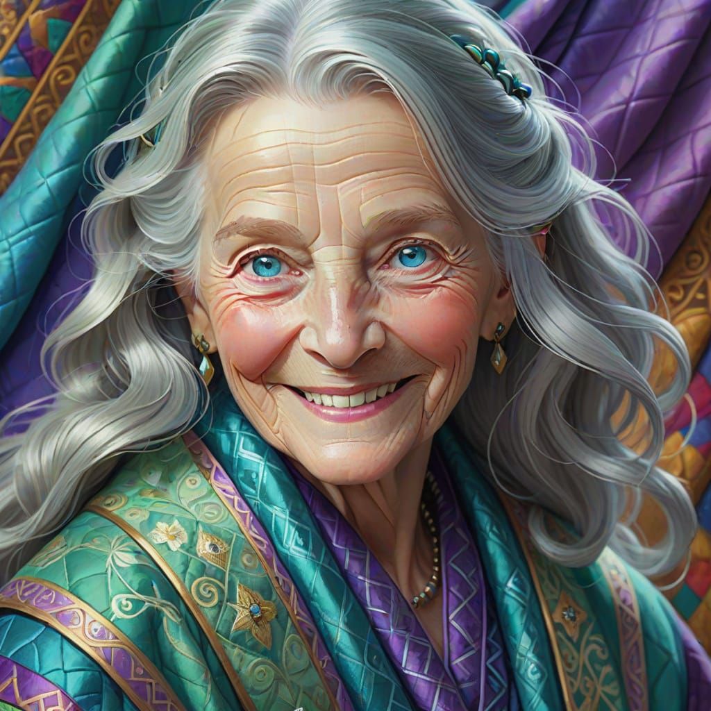 Elderly Woman and Princess in Ethereal Fantasy Portrait