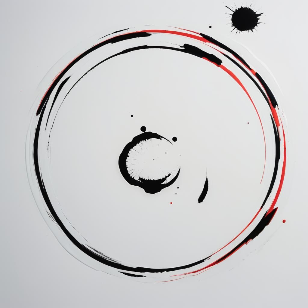 Abstract Expressionism: Black Circle in Macro
