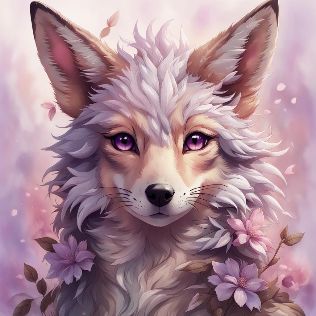 Elegant Jackal Portrait in Anime Style