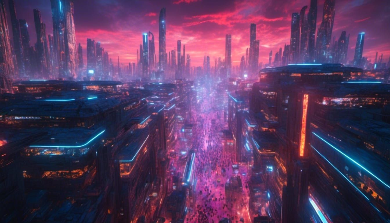 Cybertech Noir Ninja Runs in Night City