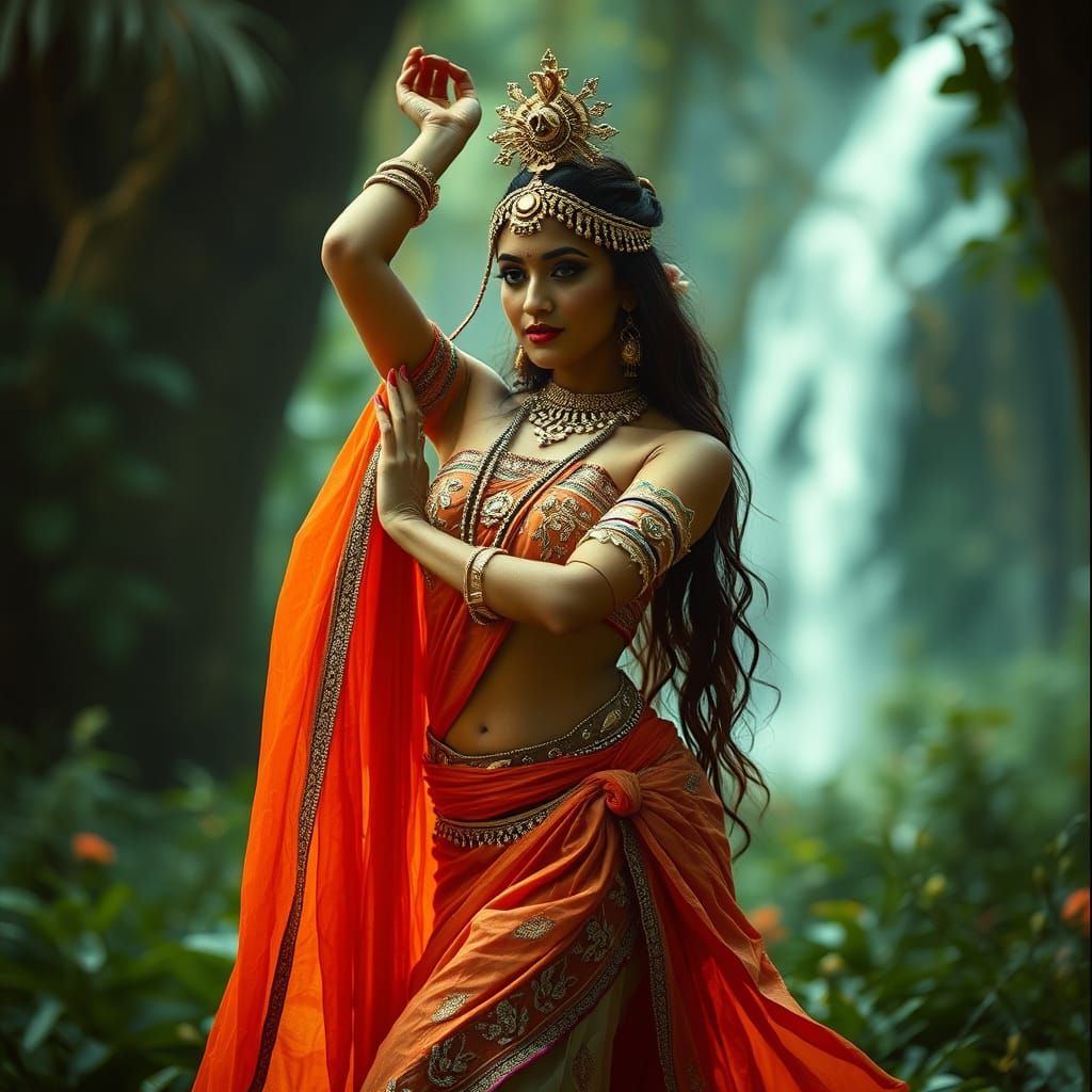 Ethereal Indian Dancer in Enchanted Landscapes, Shot in Cine...