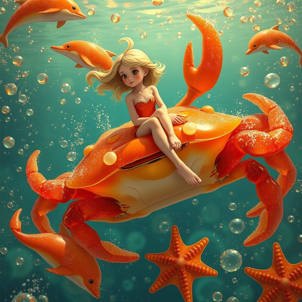 Gummy Crab Rider in a Candy Soda Sea