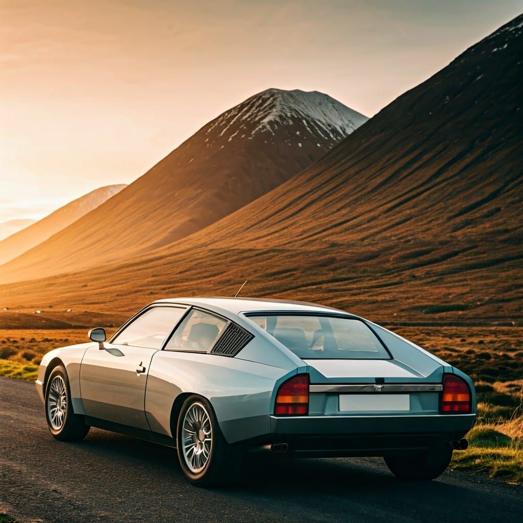Futuristic Car in Glencoe: A Cinematic Spring Scene