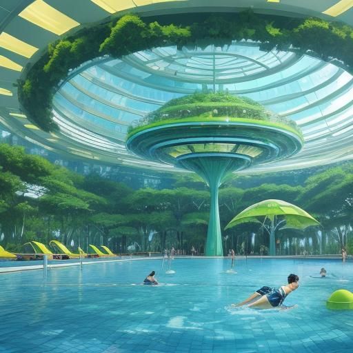 Futuristic Biomimetic Green City Leisure Centers