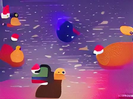 Duck Christmas in Kurzgesagt Style