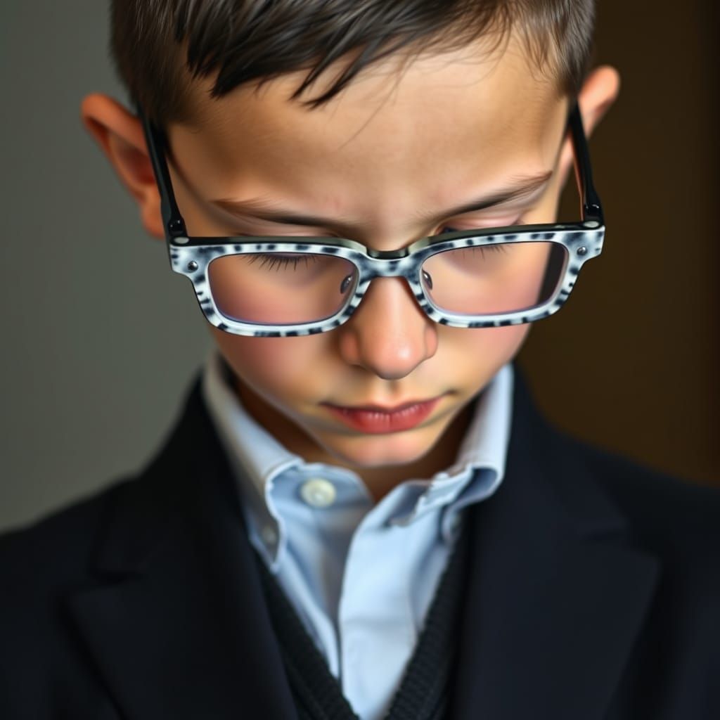 Young Ultra-Orthodox Boy in Devout Ritual