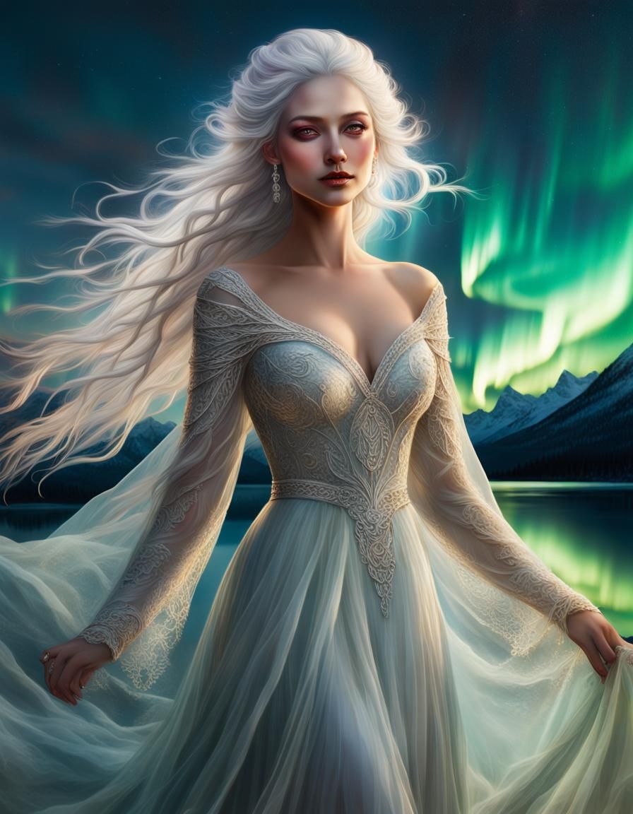 Divine Feminine God Personified in Tropical Landscape