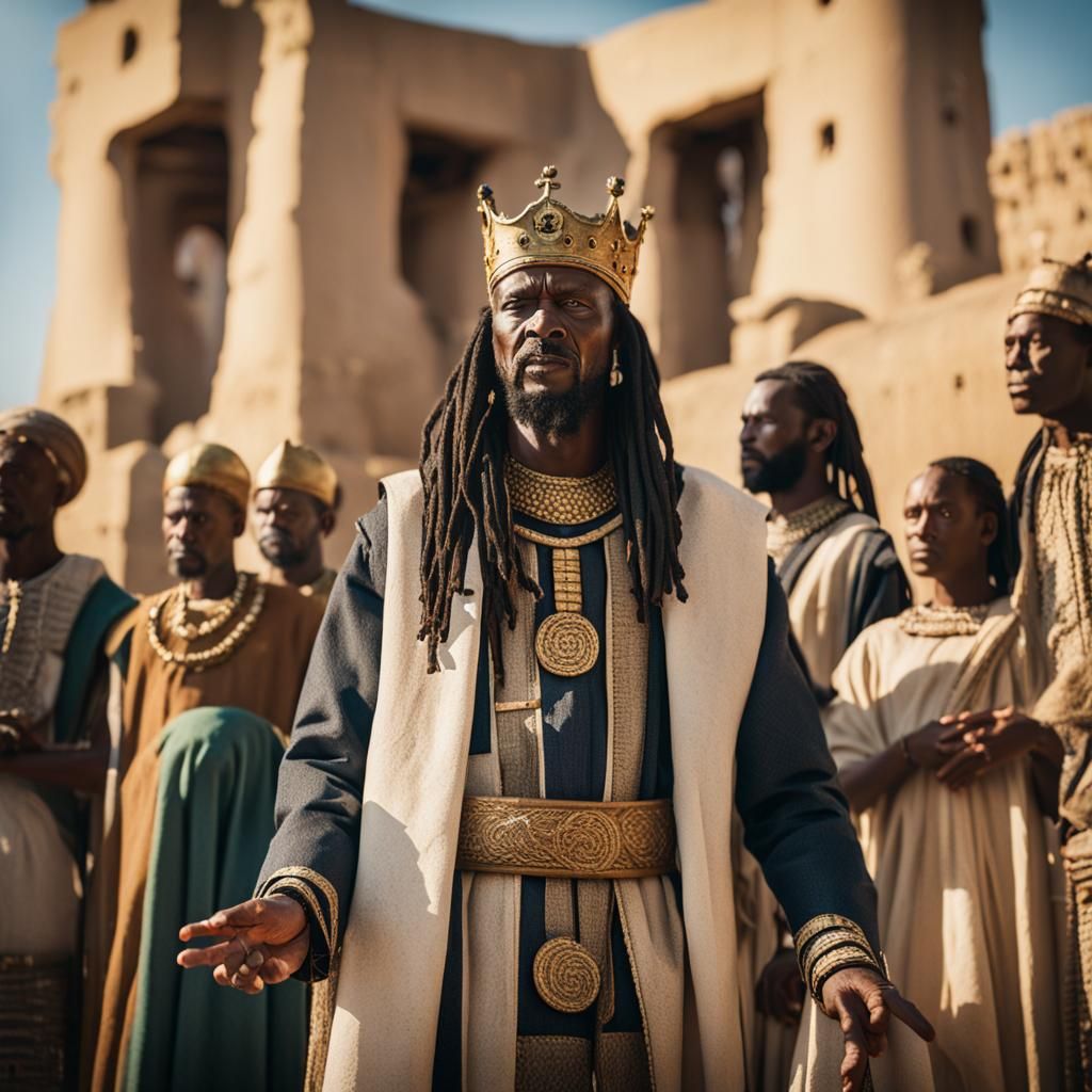 Ancient African King Giving Speech: Professional Photography