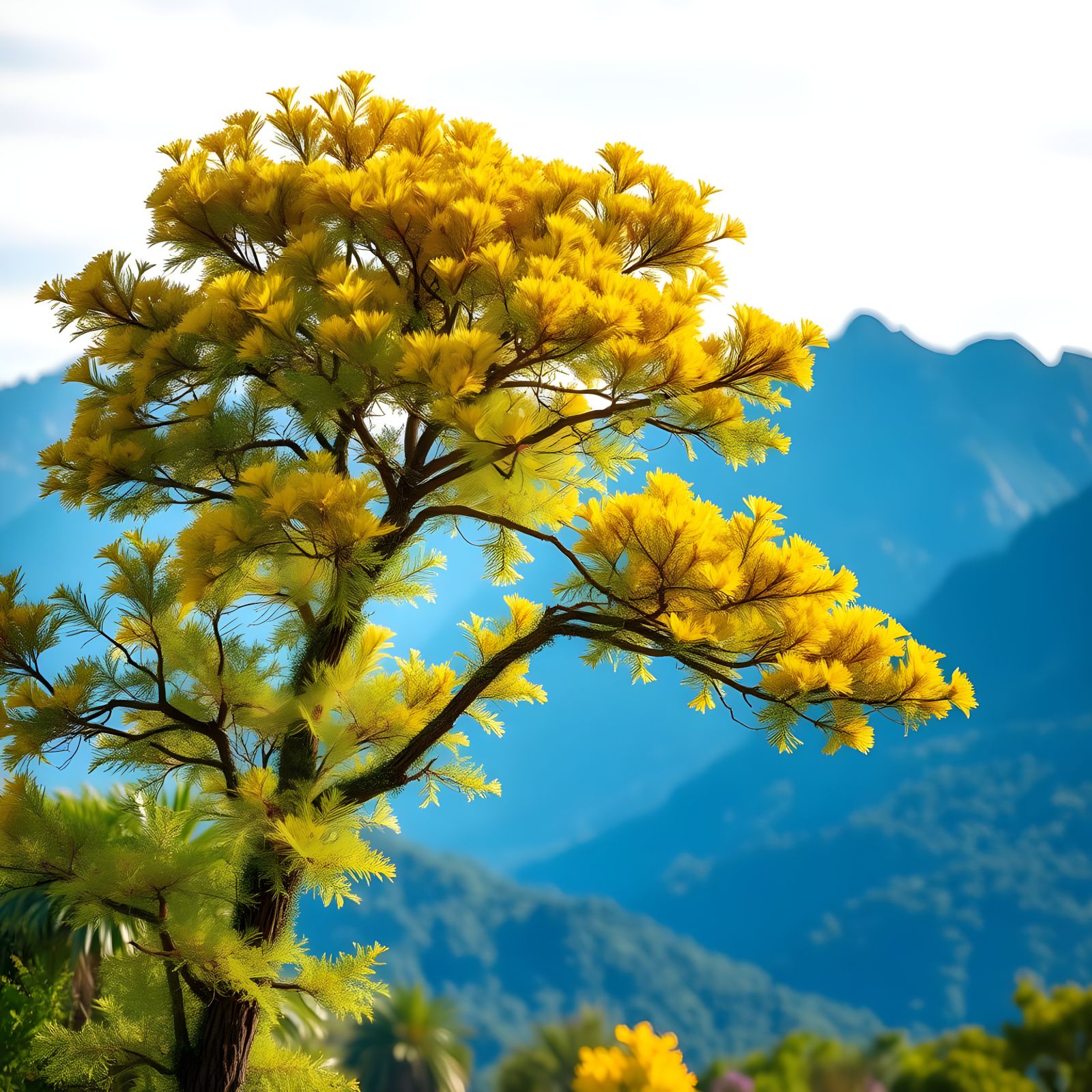 Surreal Tropical Paradise in Vivid Colors as Hyper-Realistic...