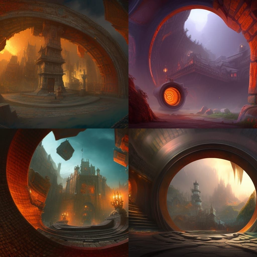 Square Inside Round Hole: Matte Painting Concept Art