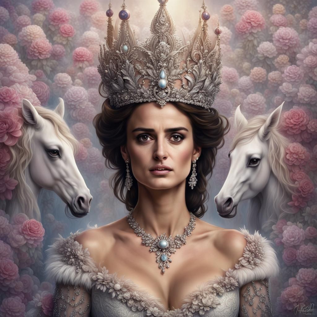 Penelope Cruz as Hyperrealistic Unicorn Queen