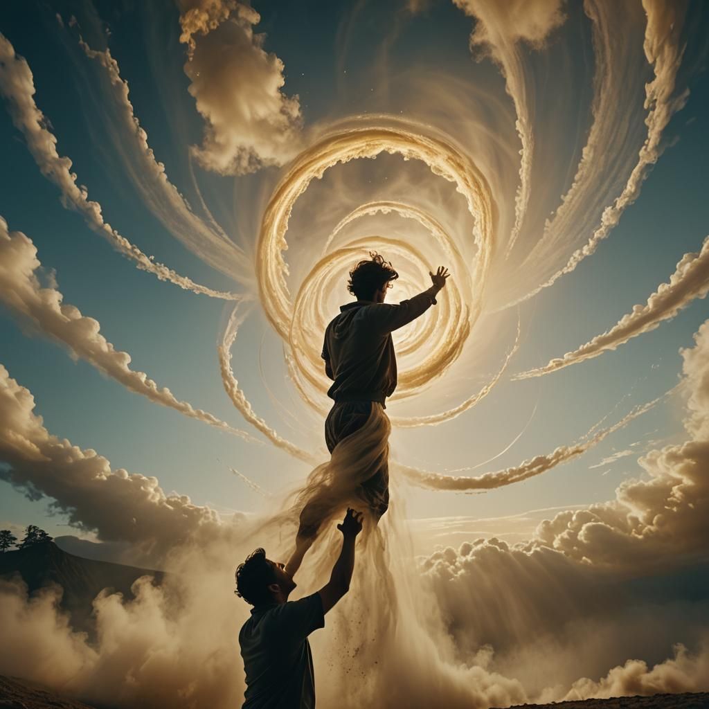 Cinematic Ascension in Golden Hour Light