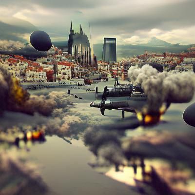 Detailed Matte Painting of a World War