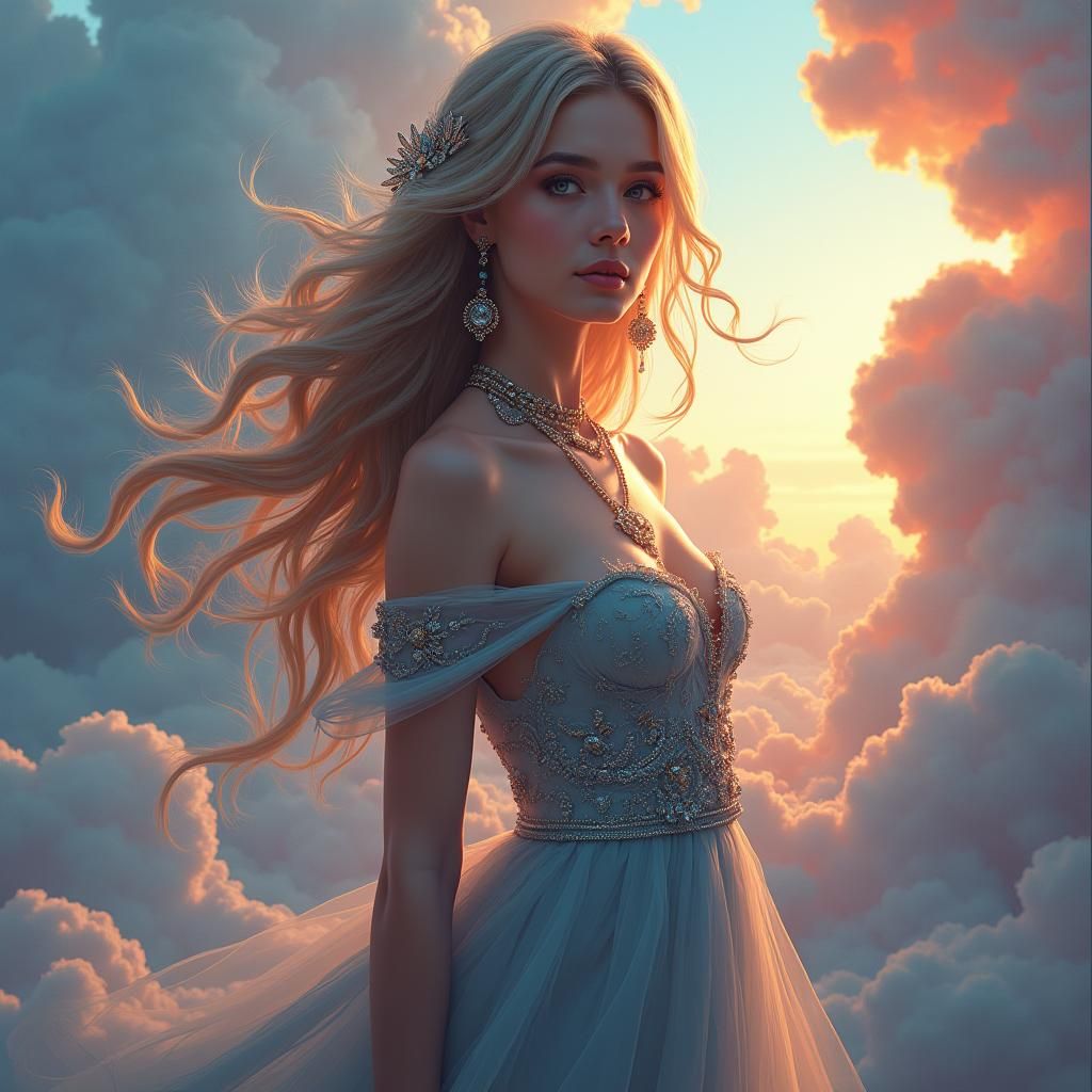 Enchanting Woman's Birthday in Dreamlike Fantasy Art