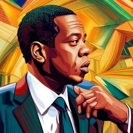 President Jay-Z: Hyperrealistic Splash Art Portrait