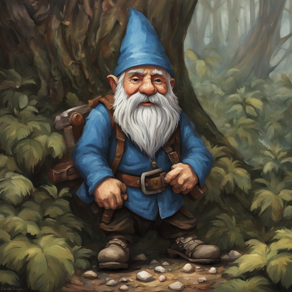 Gnome in the Woods Hideout