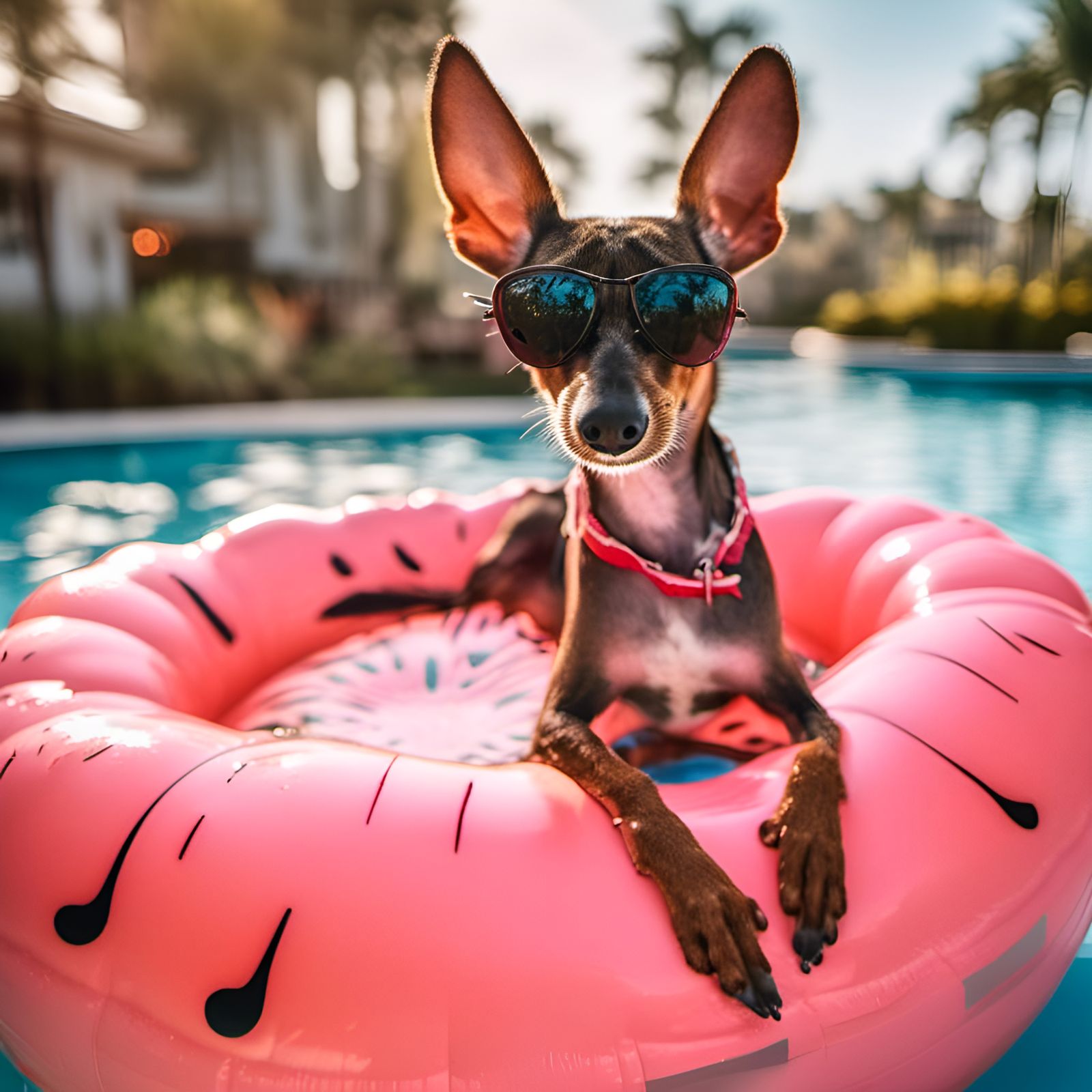 my boy Geordi, chillin poolside