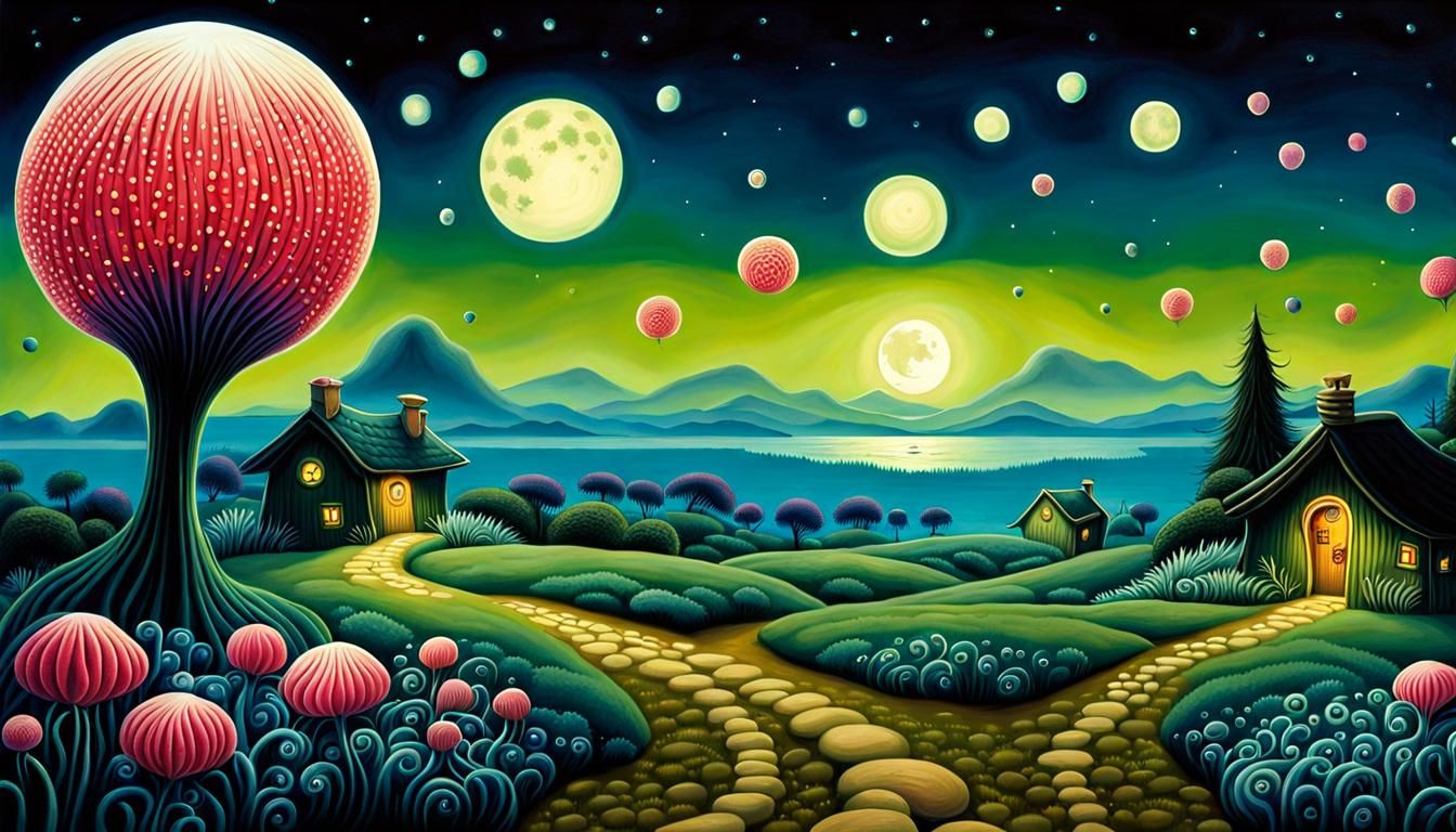 Anemone Creature Juggling Bioluminescent Balls