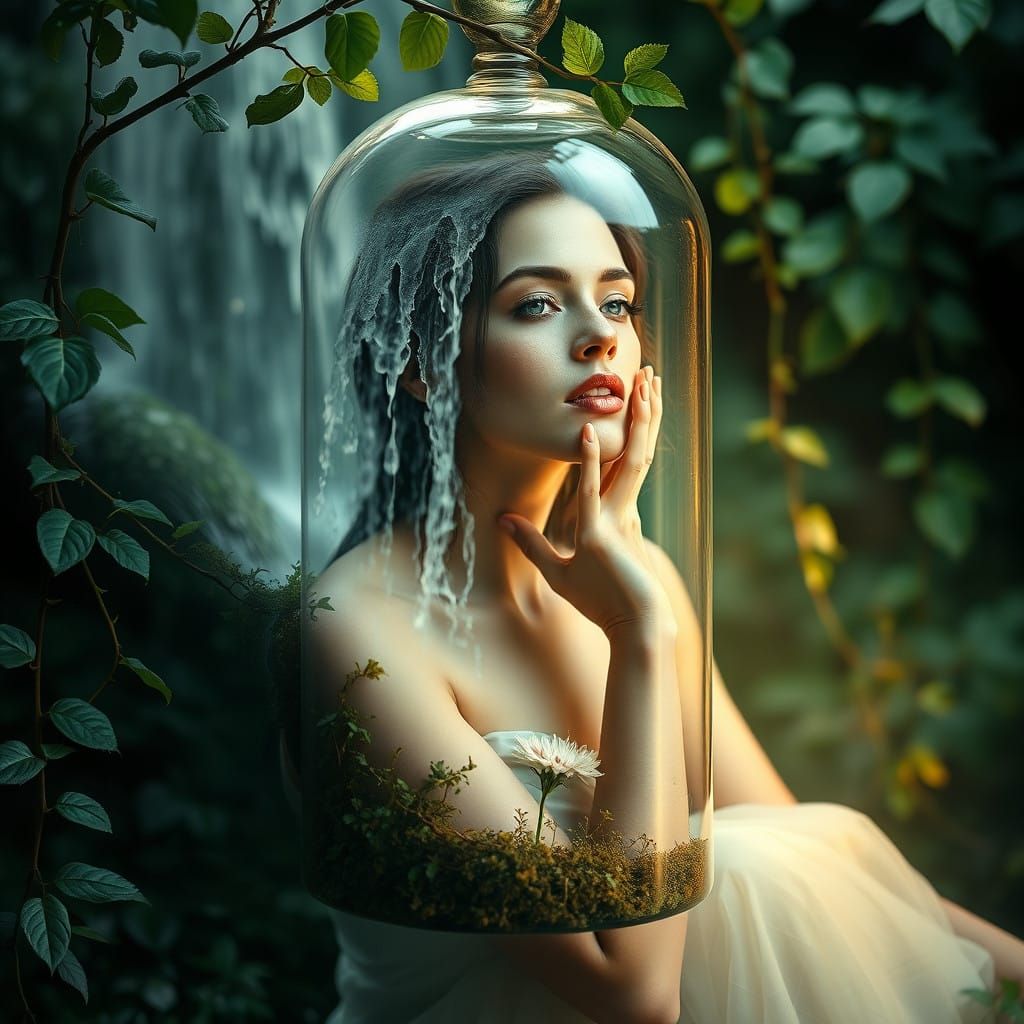 Spirit of Nature, Double Exposed in Antique Glass