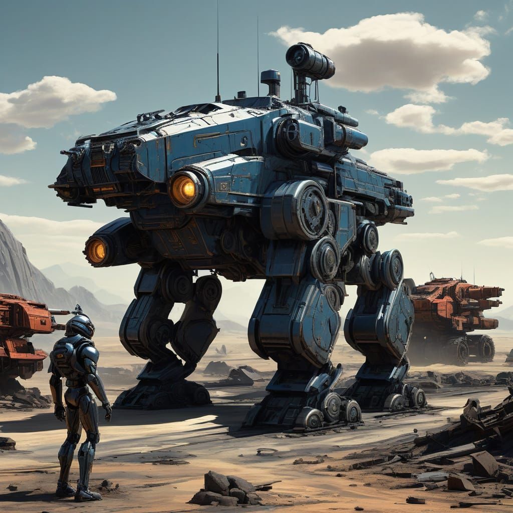 Cybernetic War Machine Unleashes Fury on Post-Apocalyptic Wa...