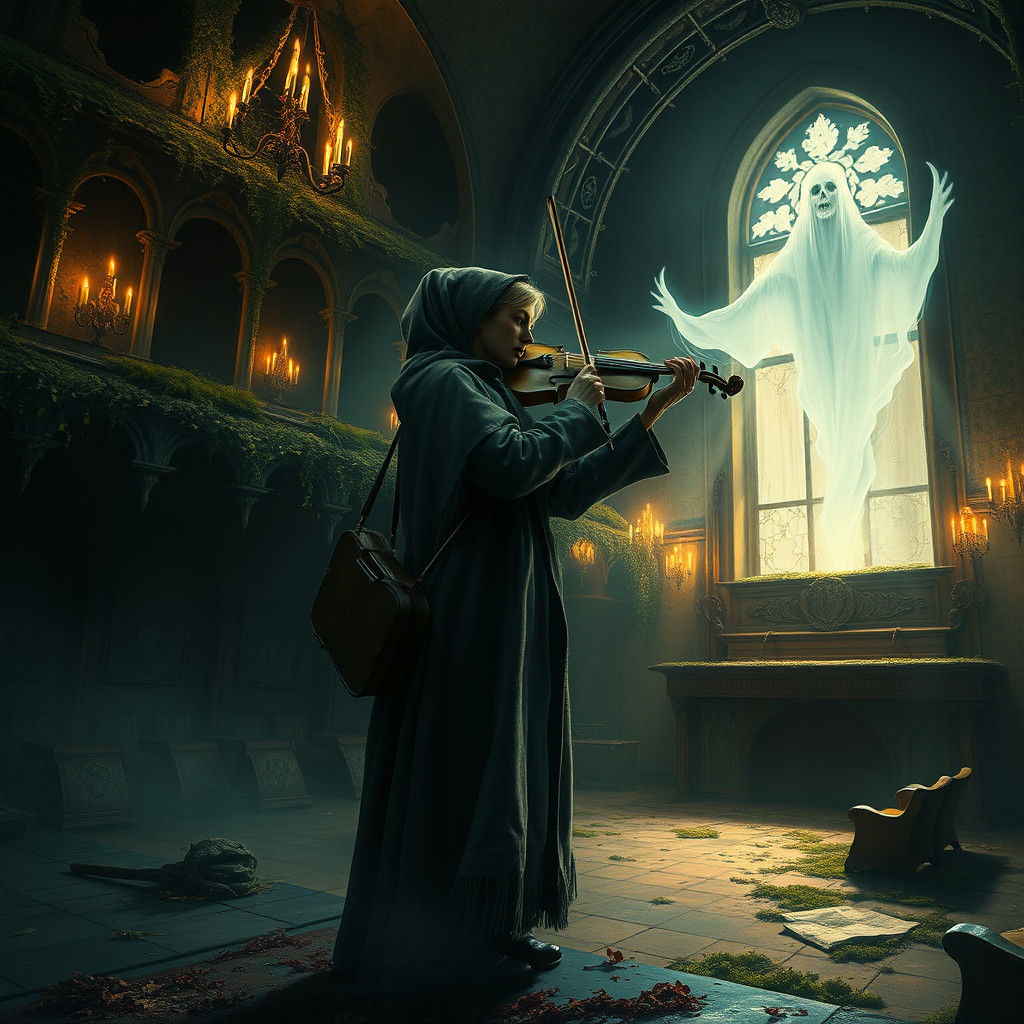 Musician Summons Spirits in Ruined Concert Hall