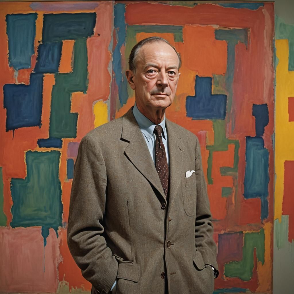 Kenneth Clark and Expressionist Painting with Abstract Backg...