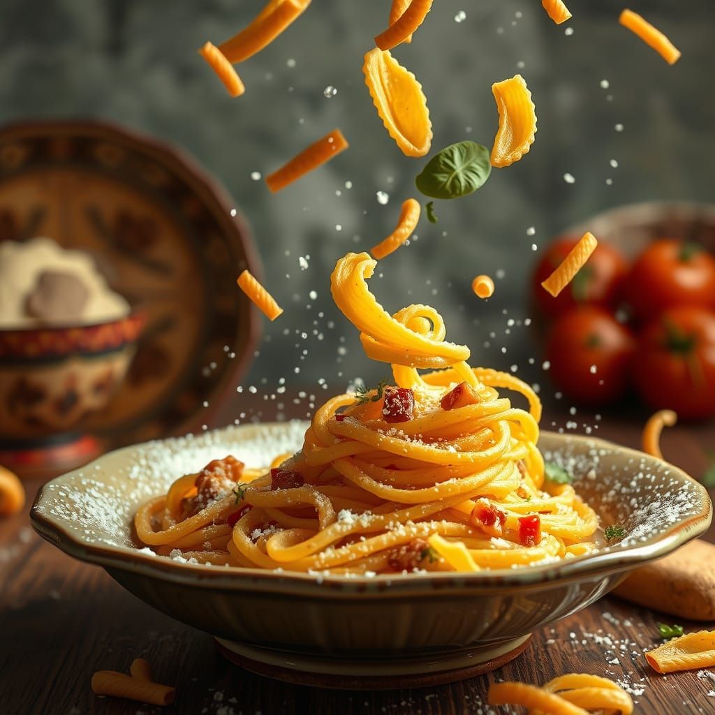 Hyperrealistic Italian Pasta in Detailed Setting