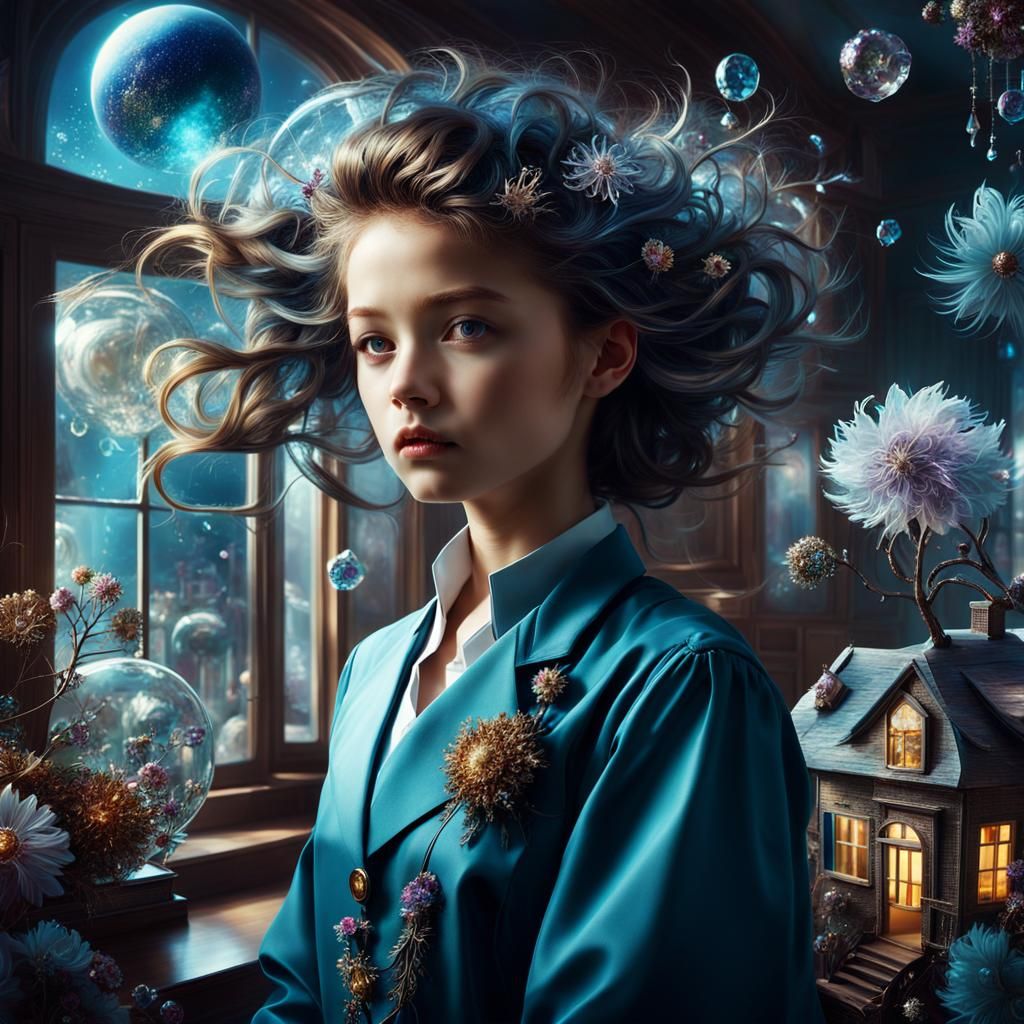 Surreal Dreamscape of Woman in Multi-Exposure Concept Art