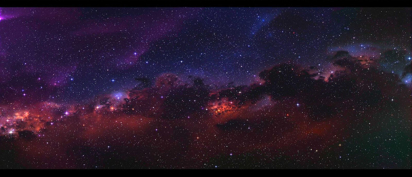 Colorful Nebula and Starfield in Deep Outer Space