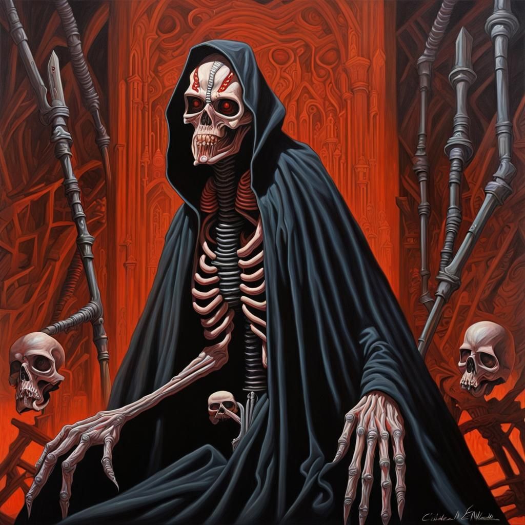 Cadaverous Sith Lord in Dystopian Surrealism