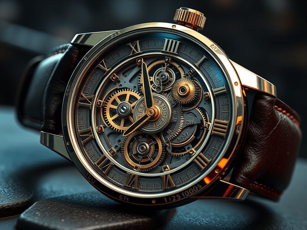 Surreal Futuristic Timepiece Exposes Intricate Golden Gears