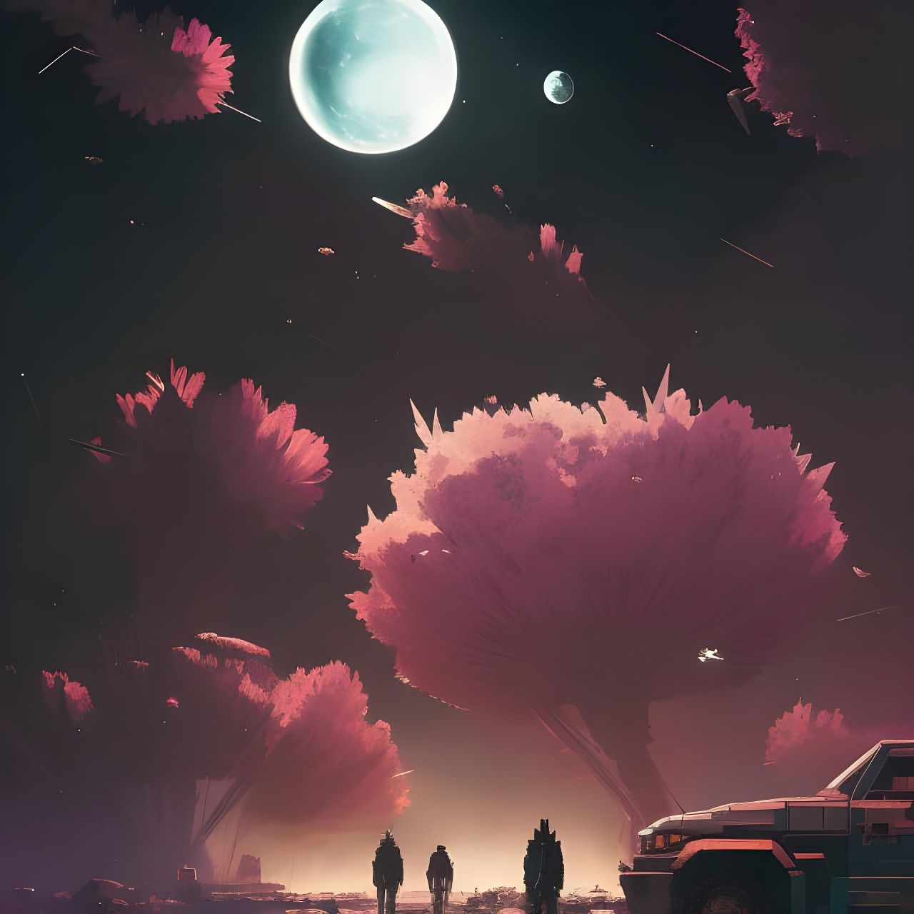 Cosmic Flowers Exploding: A Digital Rendering