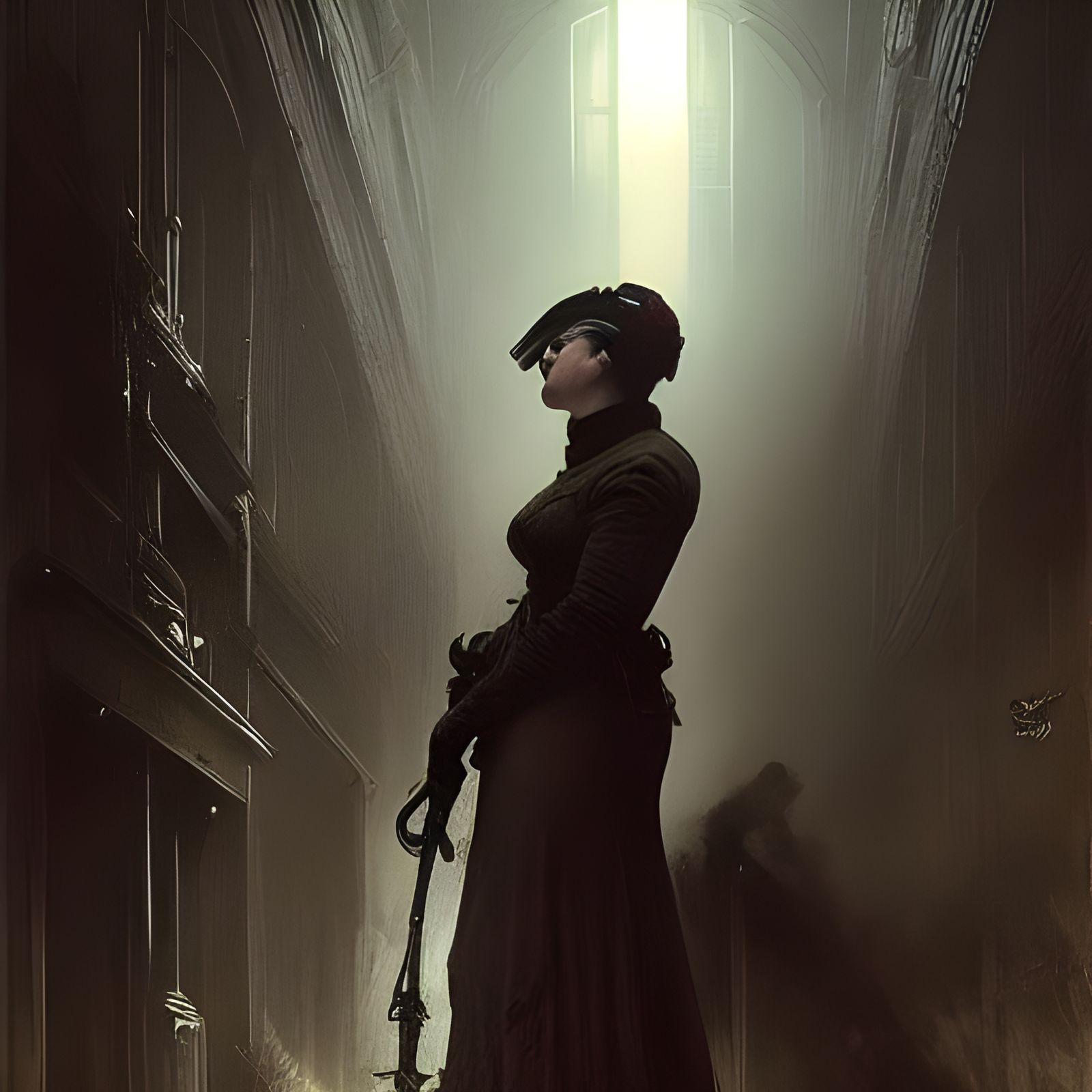 Dieselpunk Prussian Soldier in Belle Epoque Horror Style