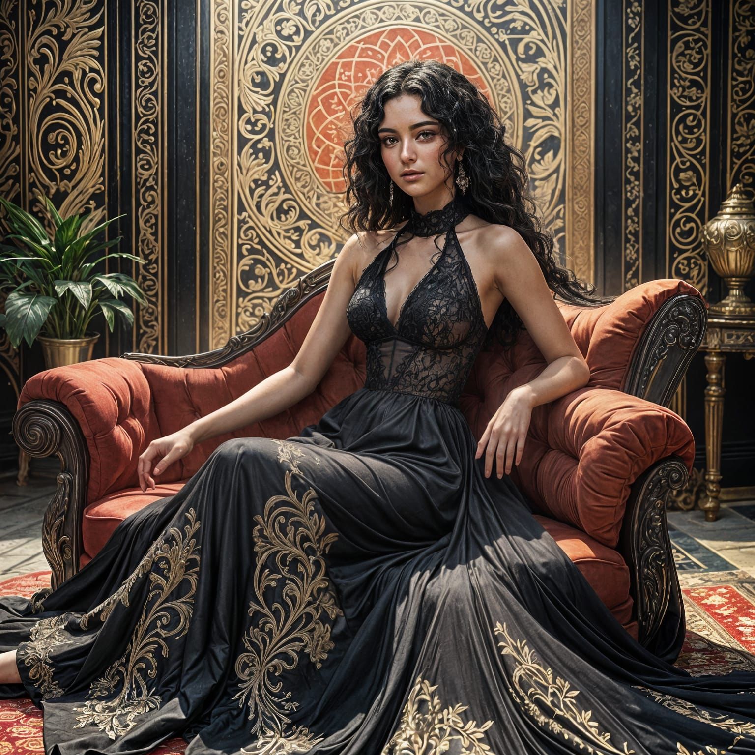 Beautiful Anime Empress in Sumerian Artwork