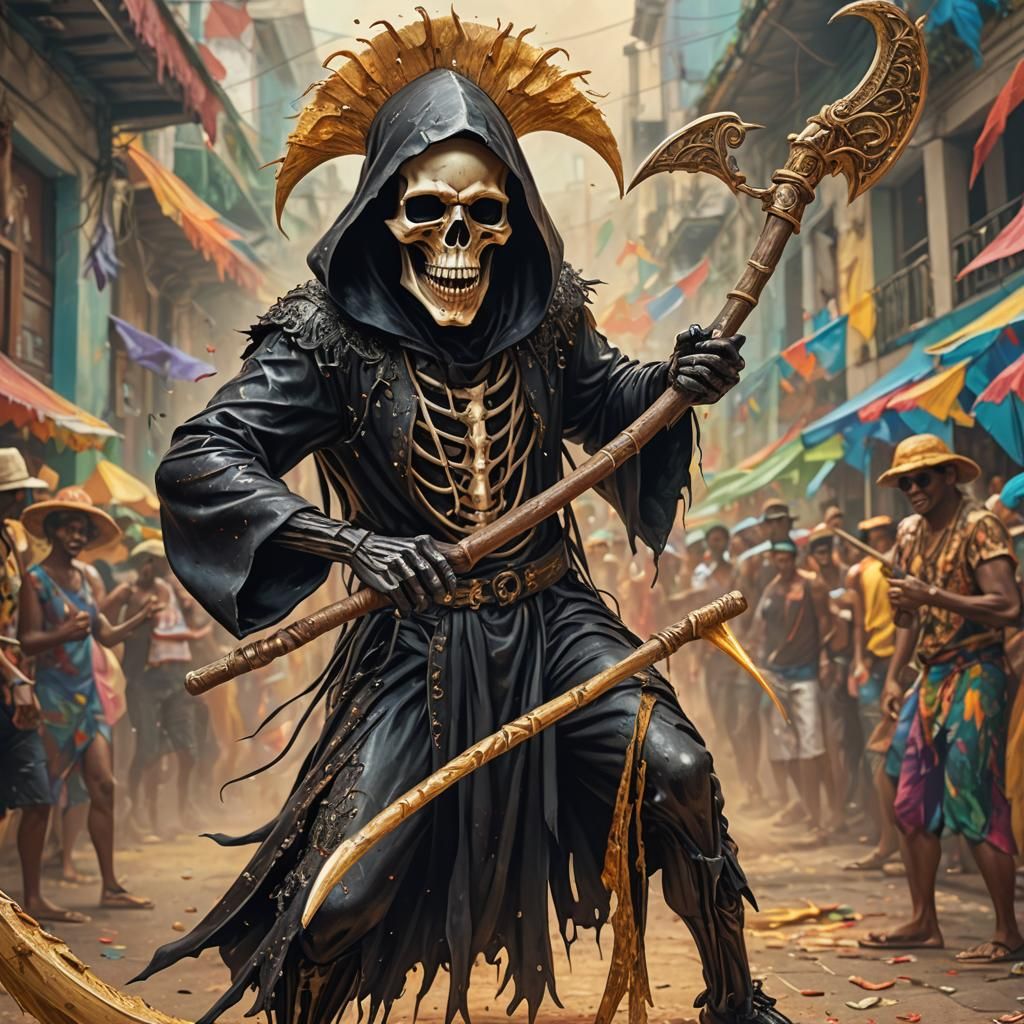 Grim Reaper Dances Samba at Rio Carnival