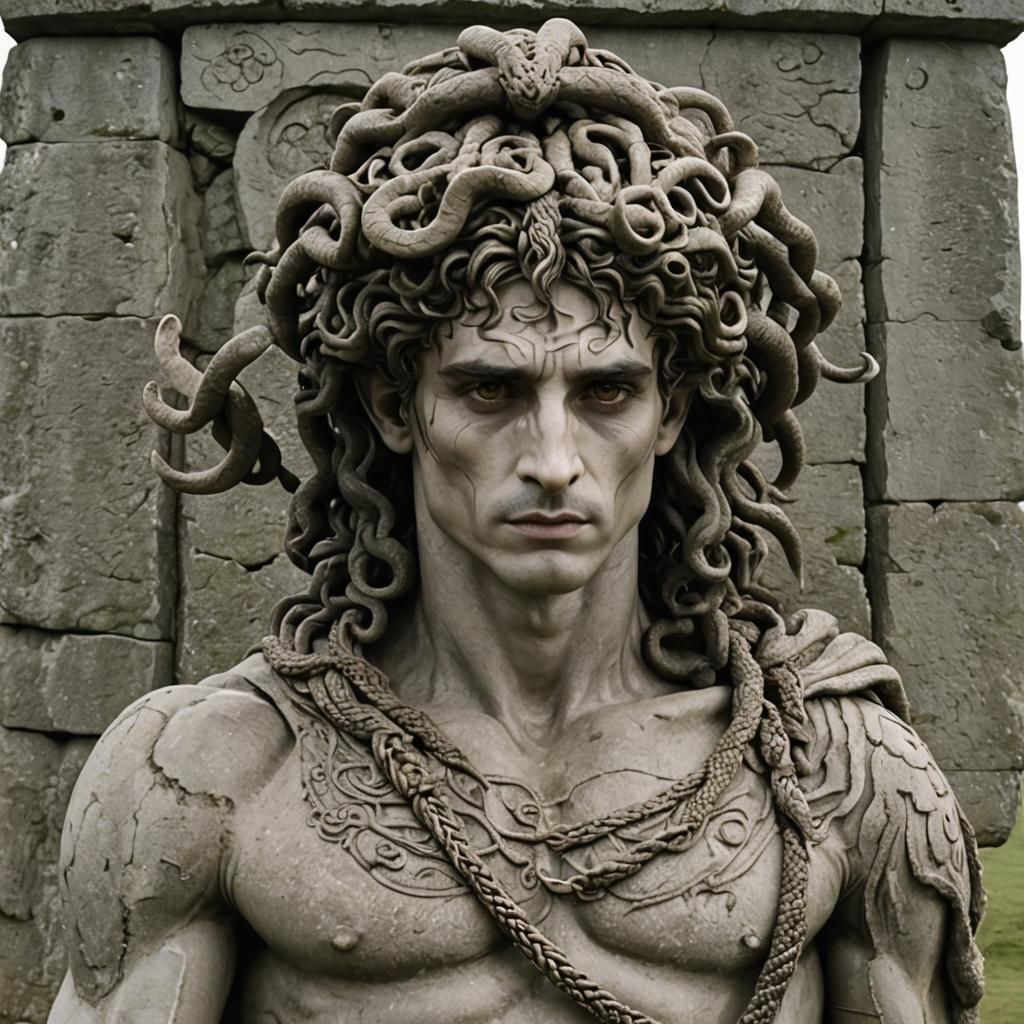 Timothy Chalamet as Medusa at Stonehenge