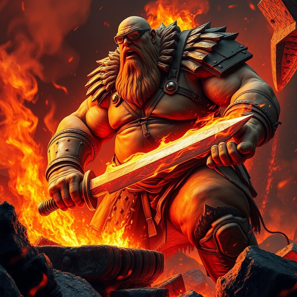 Fire Giant Forging Blade in Fiery Forge