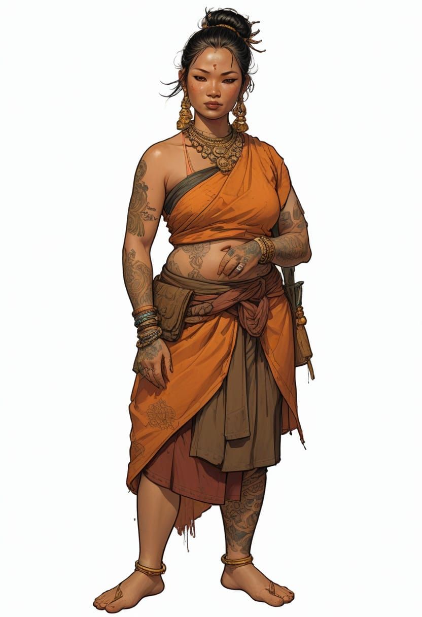 Cambodian Monk in Boris Vallejo Style