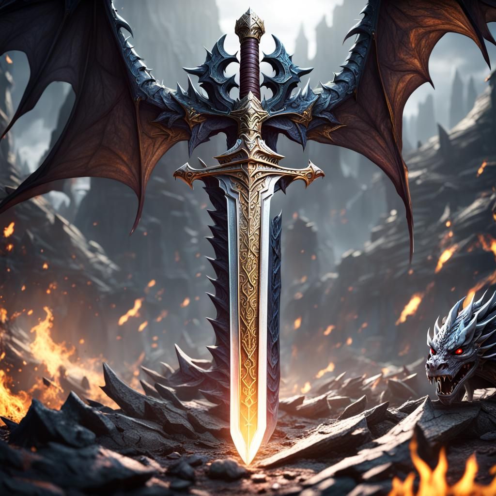Shadow Dragon Sword in Detailed Matte Painting