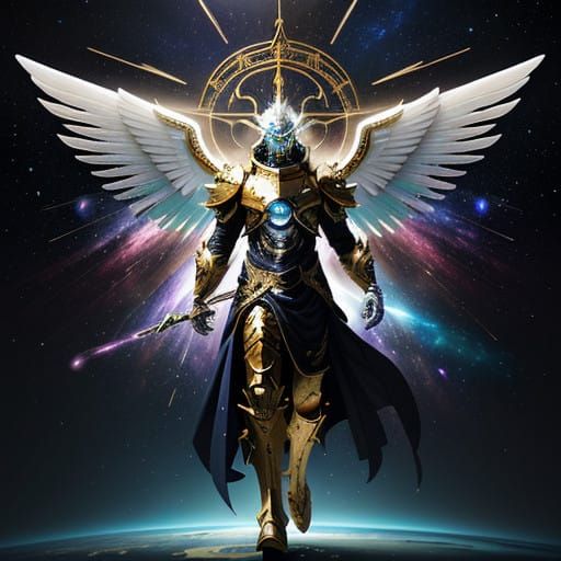 Holy Space Devil Hunter Glides Through the Cosmos