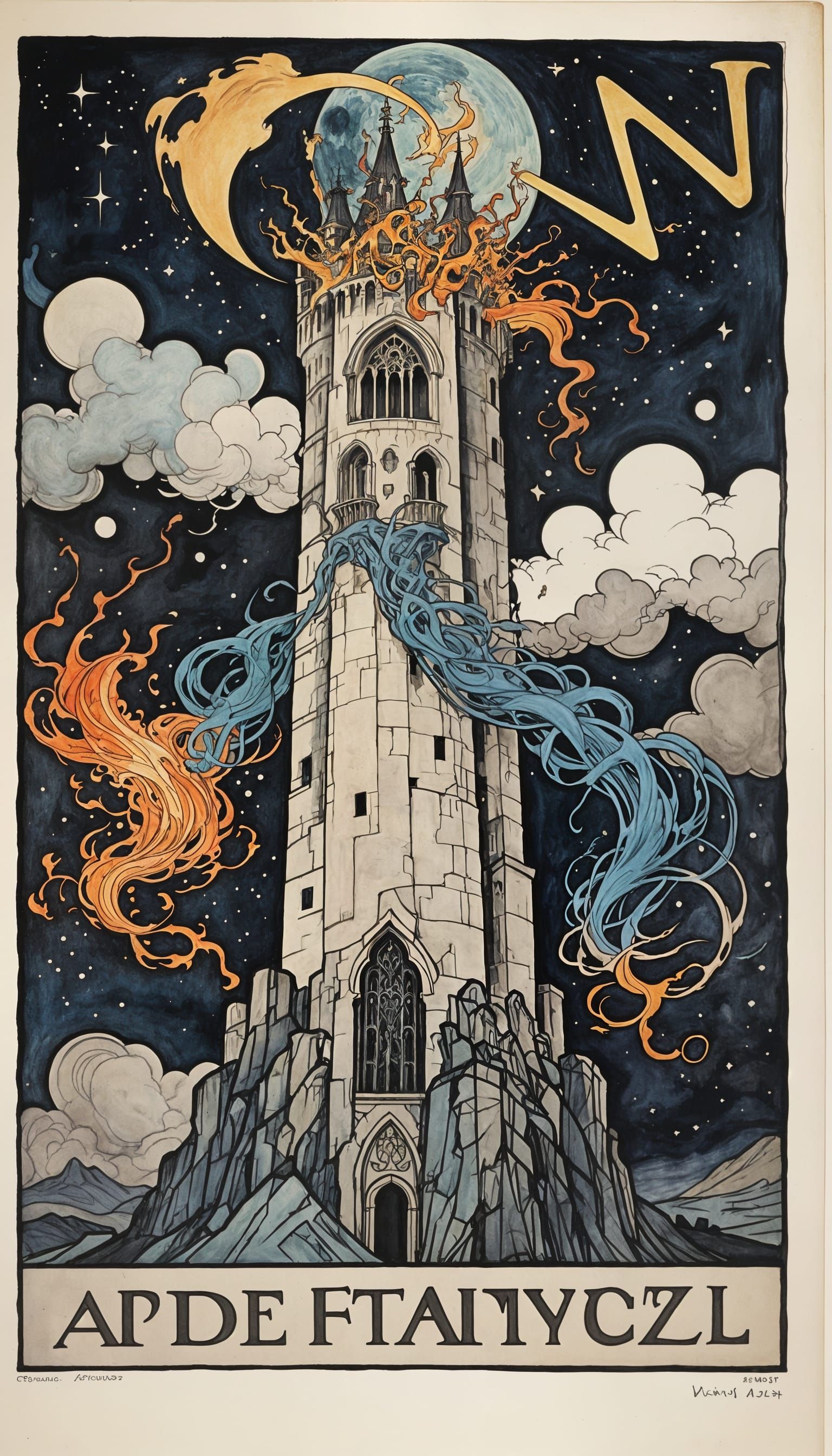 Ancient Tower Shattered by Otherworldly Inferno