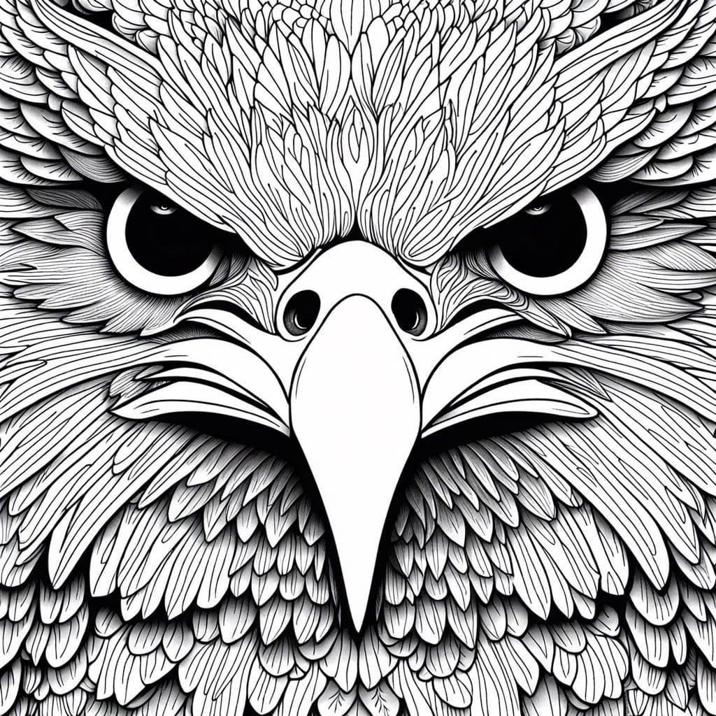 B&W Eagle Colouring Page