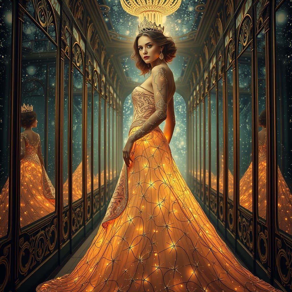 Galactic Woman in Art Nouveau Style