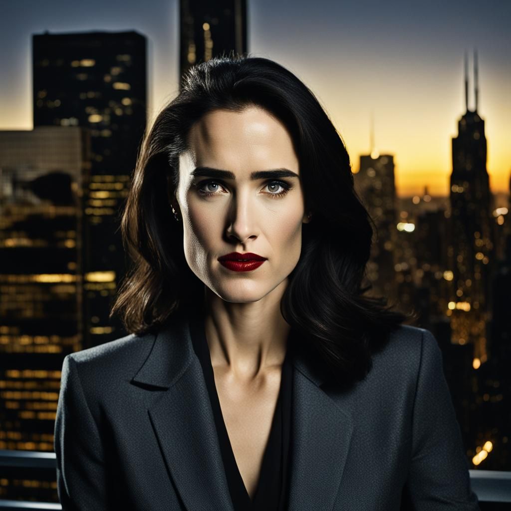 Vampire Heiress Portrait in Modern Office