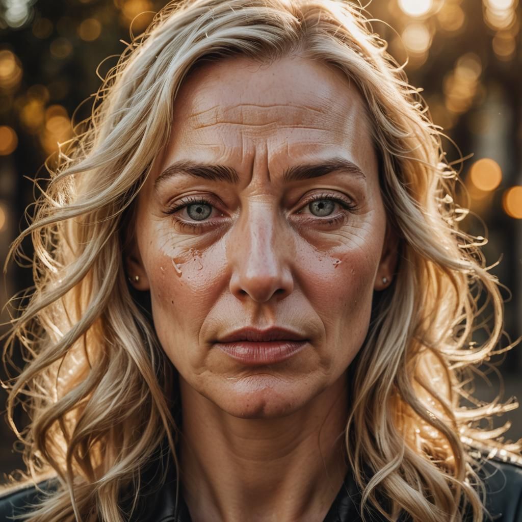 Woman's Agonizing Headache: A Hyper-Realistic Portrait