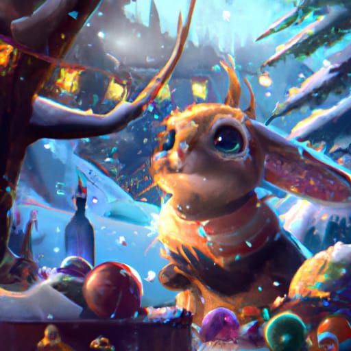 Festive Christmas Bunny Concept Art in 8K
