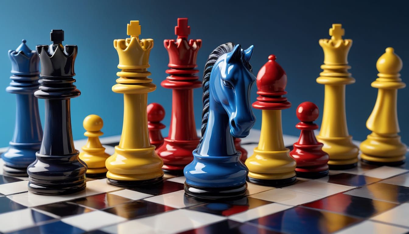 Mondrian-Inspired Abstract Masterpiece in Vibrant Hues