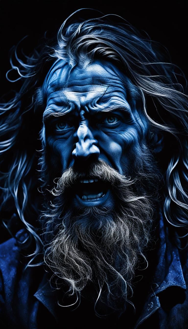 Screaming Man in Dark Expressionism Style