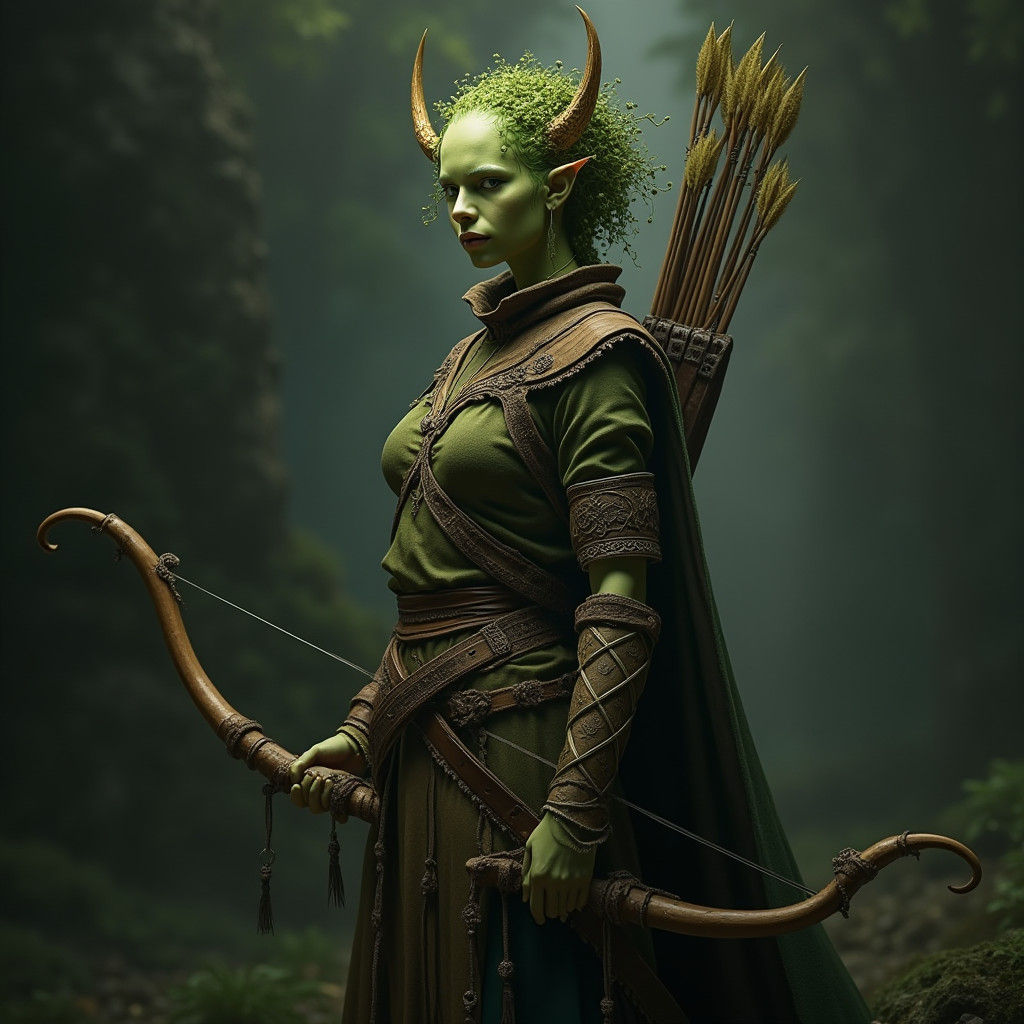 Chloroplast Woman: Bard and Ranger in Organic Armor